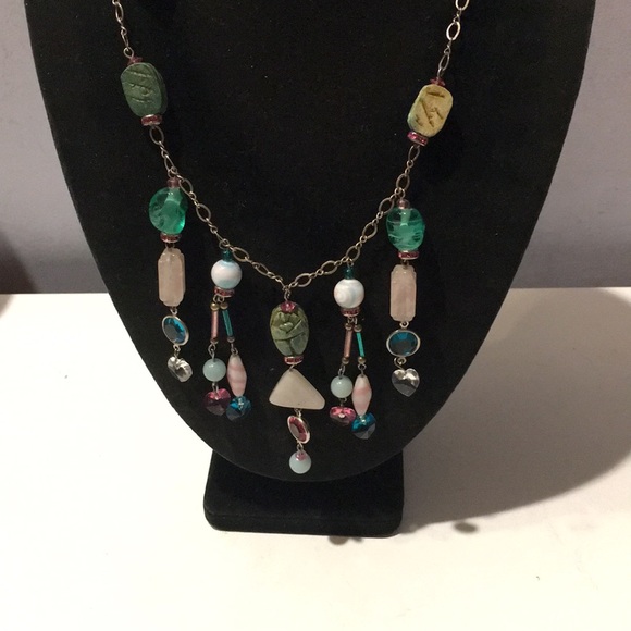 Iris Lane sterling silver gemstone dangle necklace - Picture 1 of 8